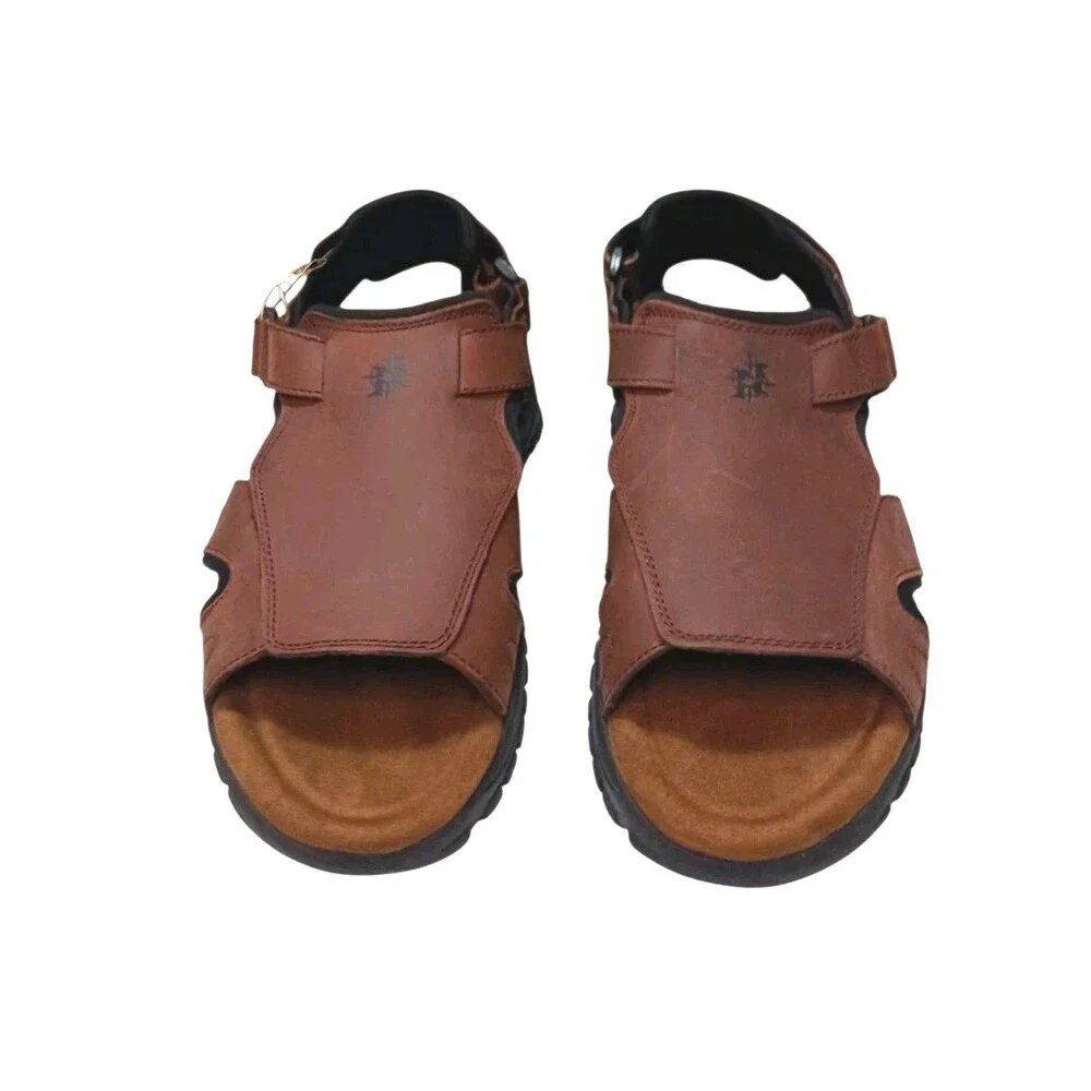NEW Nevados Brown Leather Sandals Mens 10 Outdoor Fishing Hiking Adjustable Box